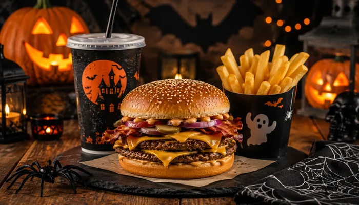 Burger King Halloween menu UK seasonal items styled for the autumn season