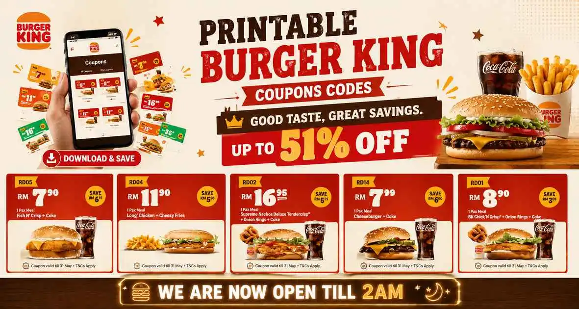 Burger King meal with a phone showing a deals app, representing ways to find Burger King coupons in the UK
