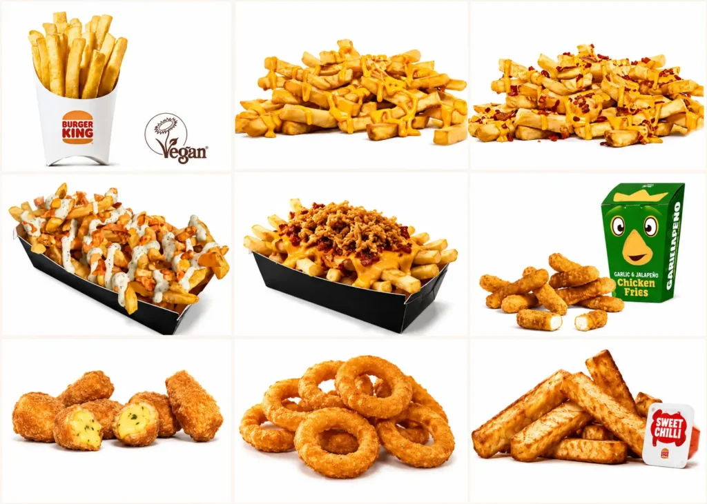 Burger King sides menu UK photo collage