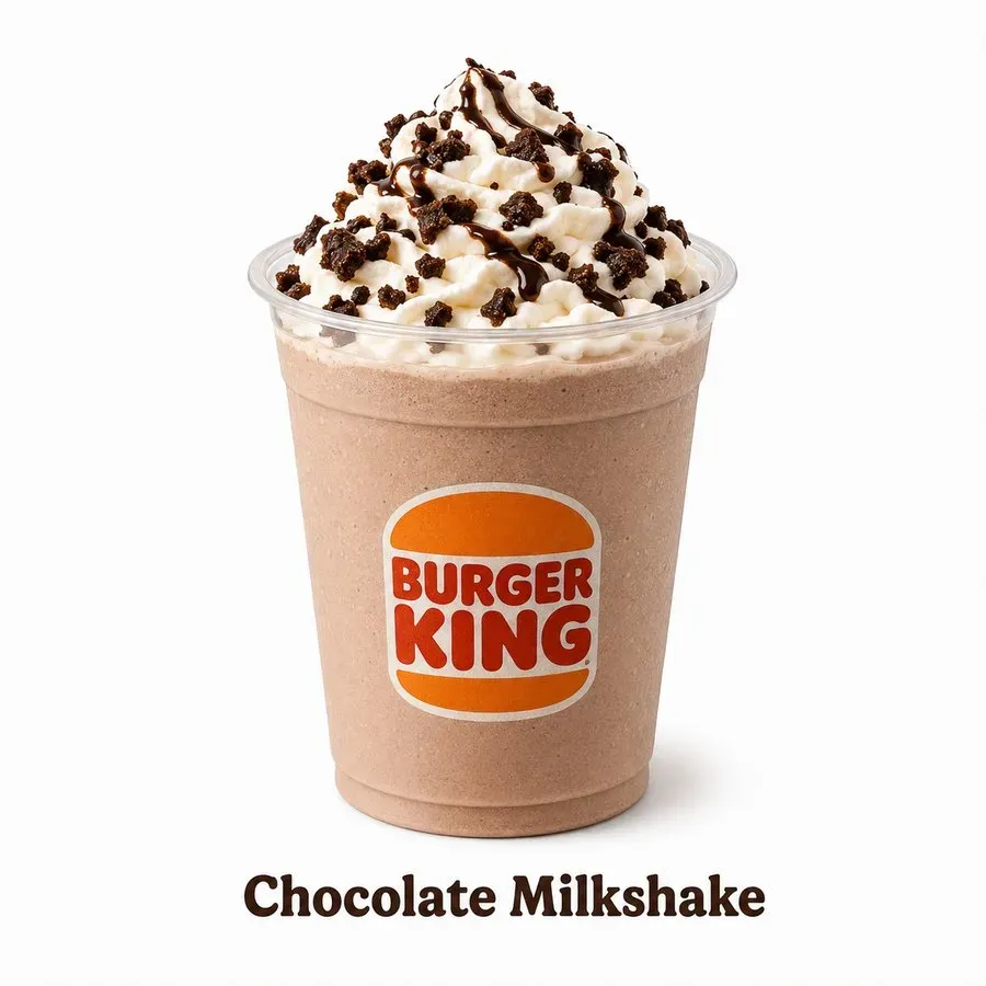 Burger King Chocolate Milkshake with creamy whipped topping
