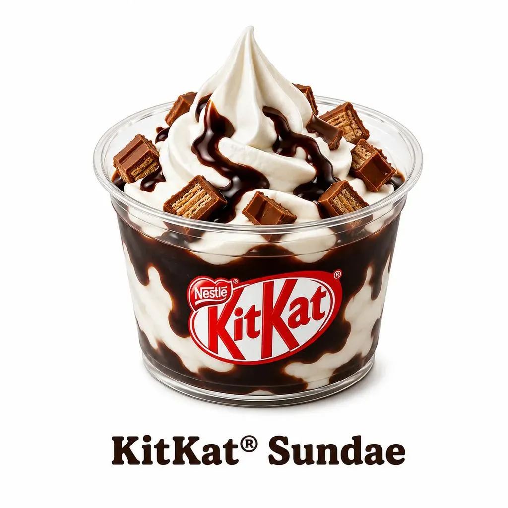 Burger King KitKat® Sundae with soft serve and chocolate pieces