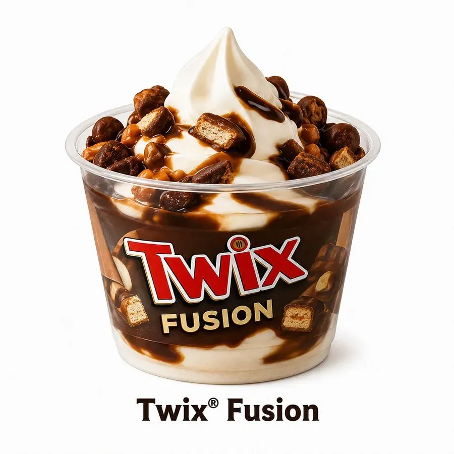 Burger King Twix® Fusion dessert with soft serve and chocolate pieces