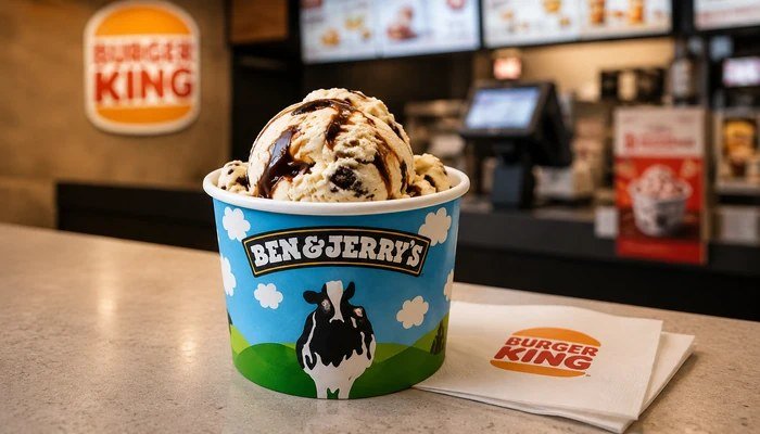 Burger King UK Ben & Jerry's ice cream menu with flavour options
