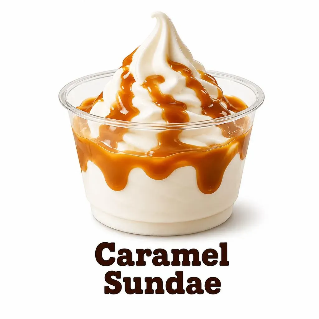 Burger King Caramel Sundae with soft serve and caramel sauce