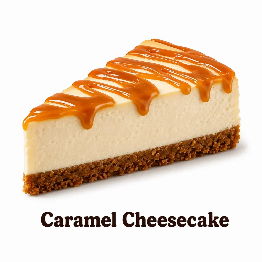Burger King Caramel Cheesecake slice with creamy filling and caramel topping