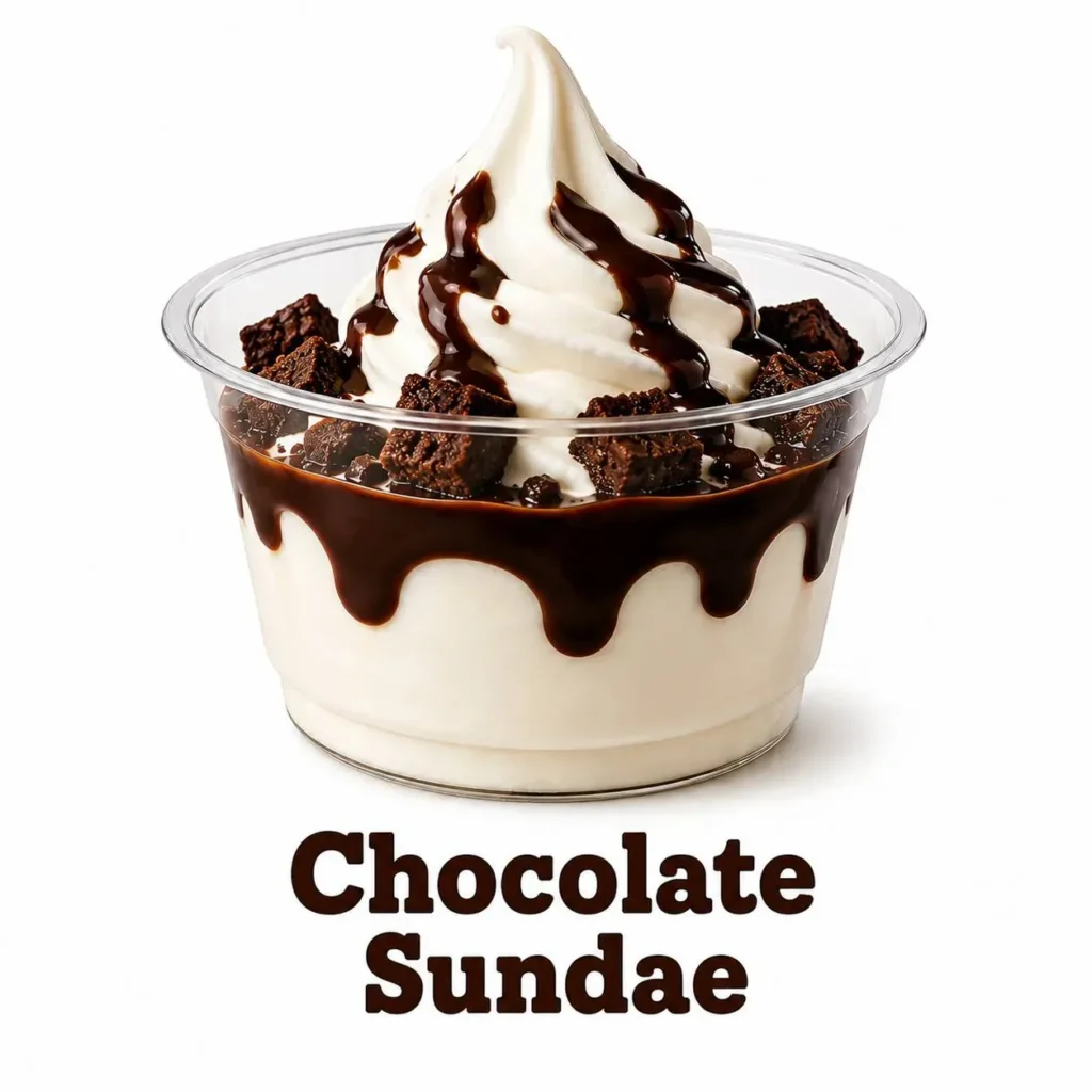 Burger King Chocolate Sundae with soft serve and chocolate sauce