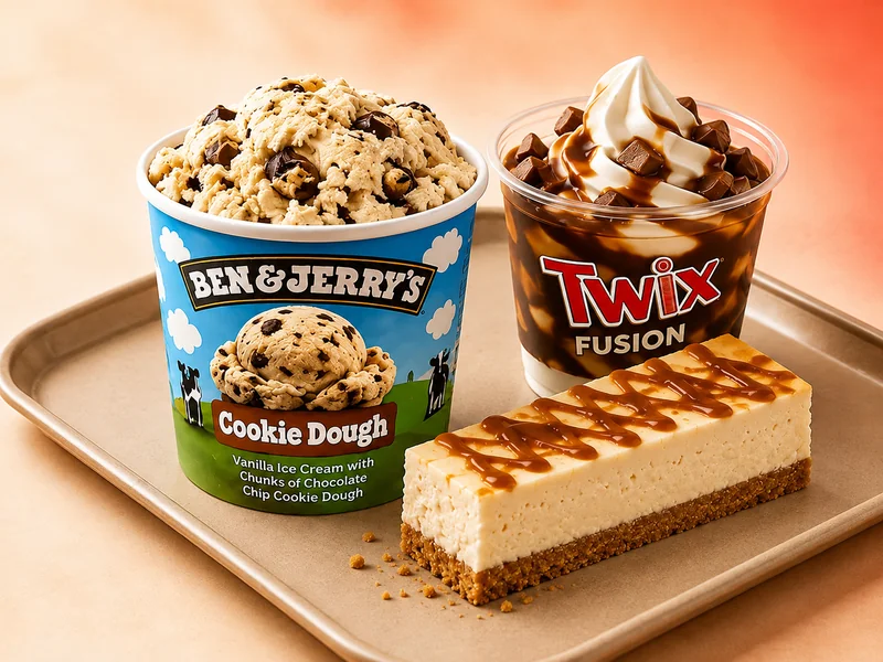 Burger King desserts menu UK featuring Ben & Jerry's ice cream and sundaes