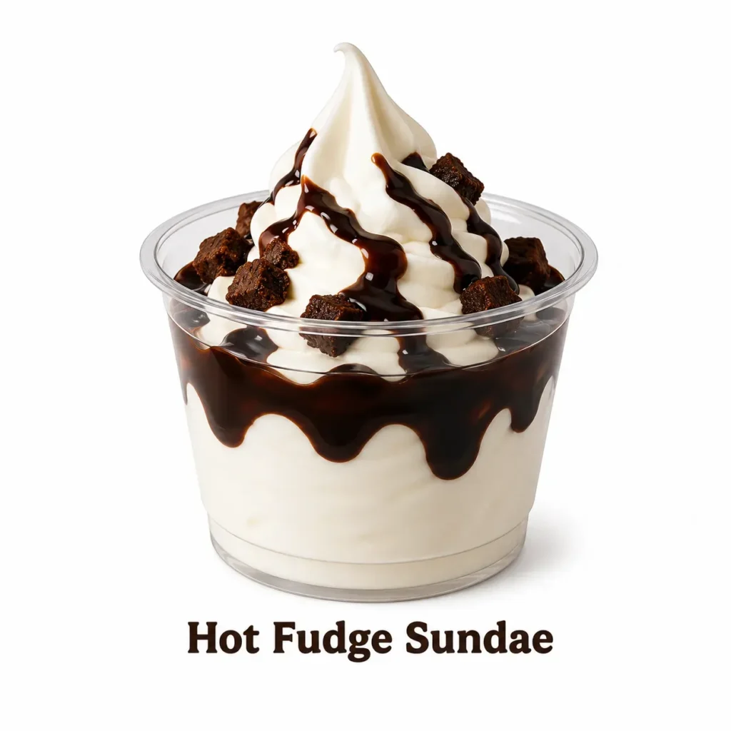 Burger King Hot Fudge Sundae with soft serve and chocolate fudge sauce