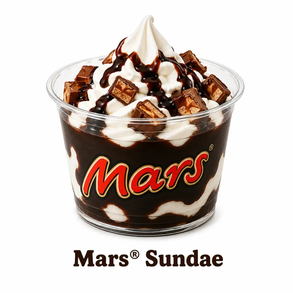 Burger King Mars® Sundae with soft serve and chocolate pieces