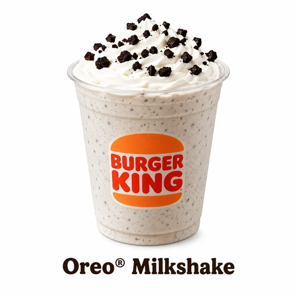 Burger King Oreo® Milkshake with whipped topping and cookie pieces
