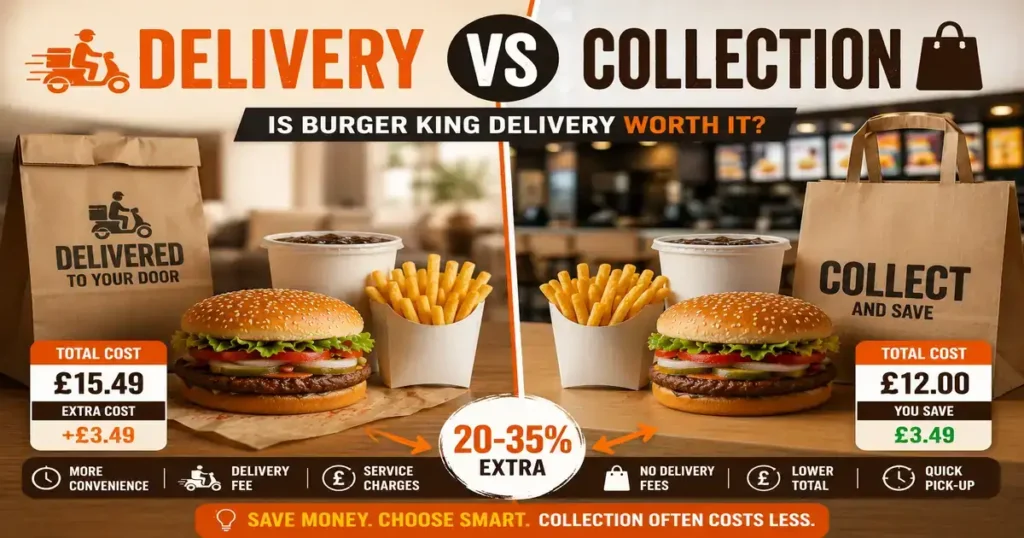 Burger King delivery vs collection price comparison in the UK