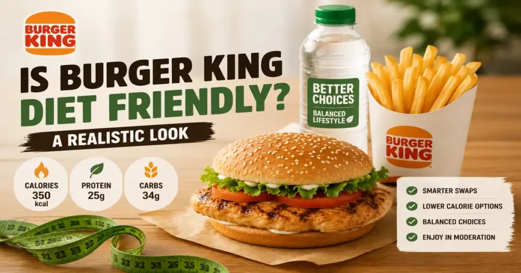 Fast food meal shown alongside a tape measure to represent diet tracking
