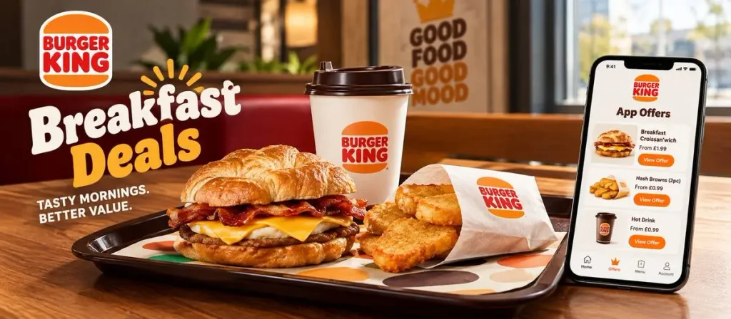Burger King breakfast deals UK app offers