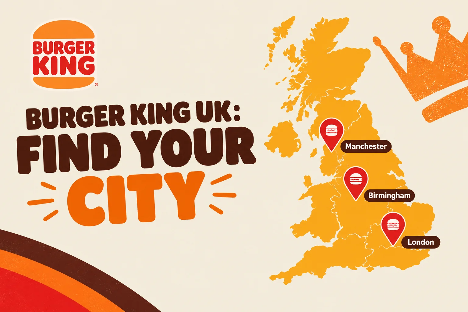 Burger King UK locations by city map