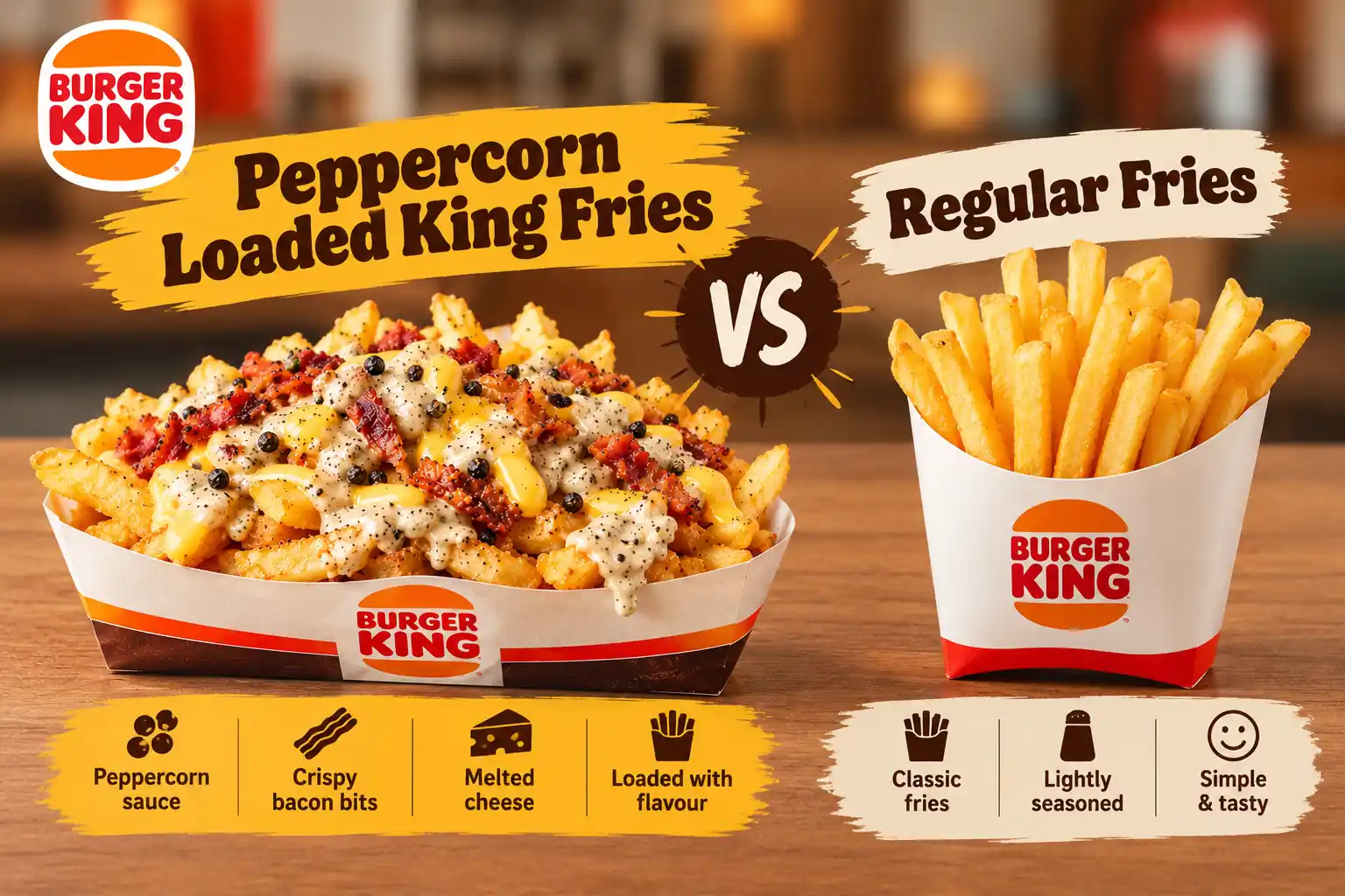 Burger King menu board Peppercorn Loaded Fries