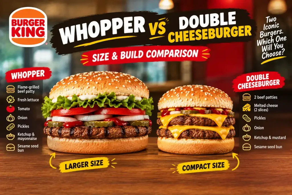 Burger King Whopper vs cheeseburger range UK
